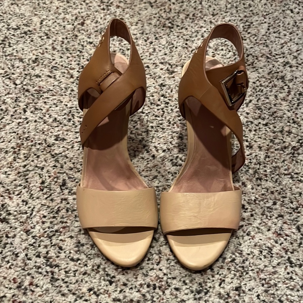 Joie open toe heels. Like new- work once.